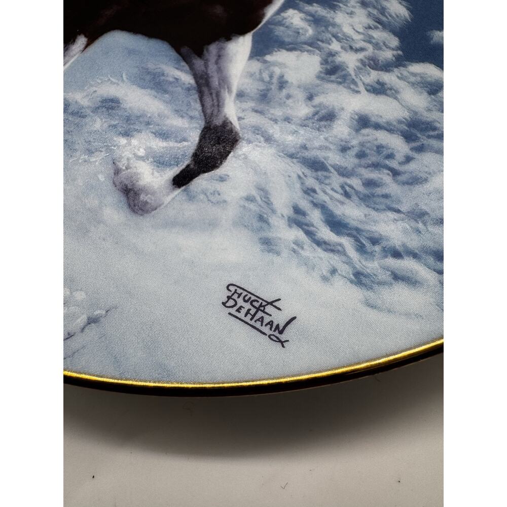 Unbridled Spirit Chuck Dehaan Horse Scene Decorative Art Plates Set Of 3 Vintage - Picture 10 of 10